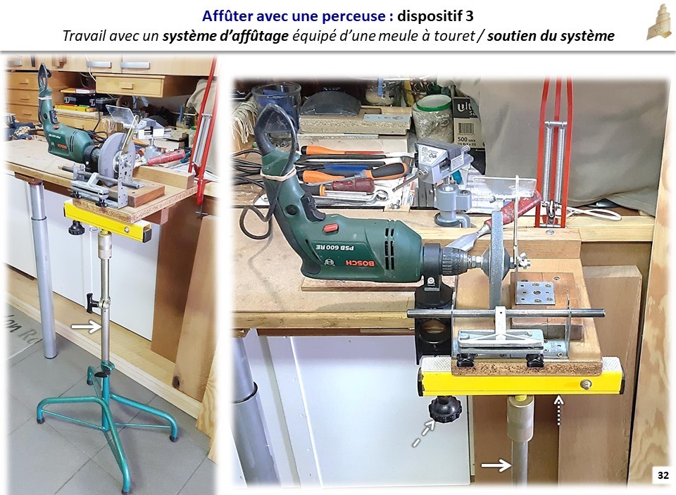 Affûter avec une perceuse filaire (DIY-Sharpening with a drill